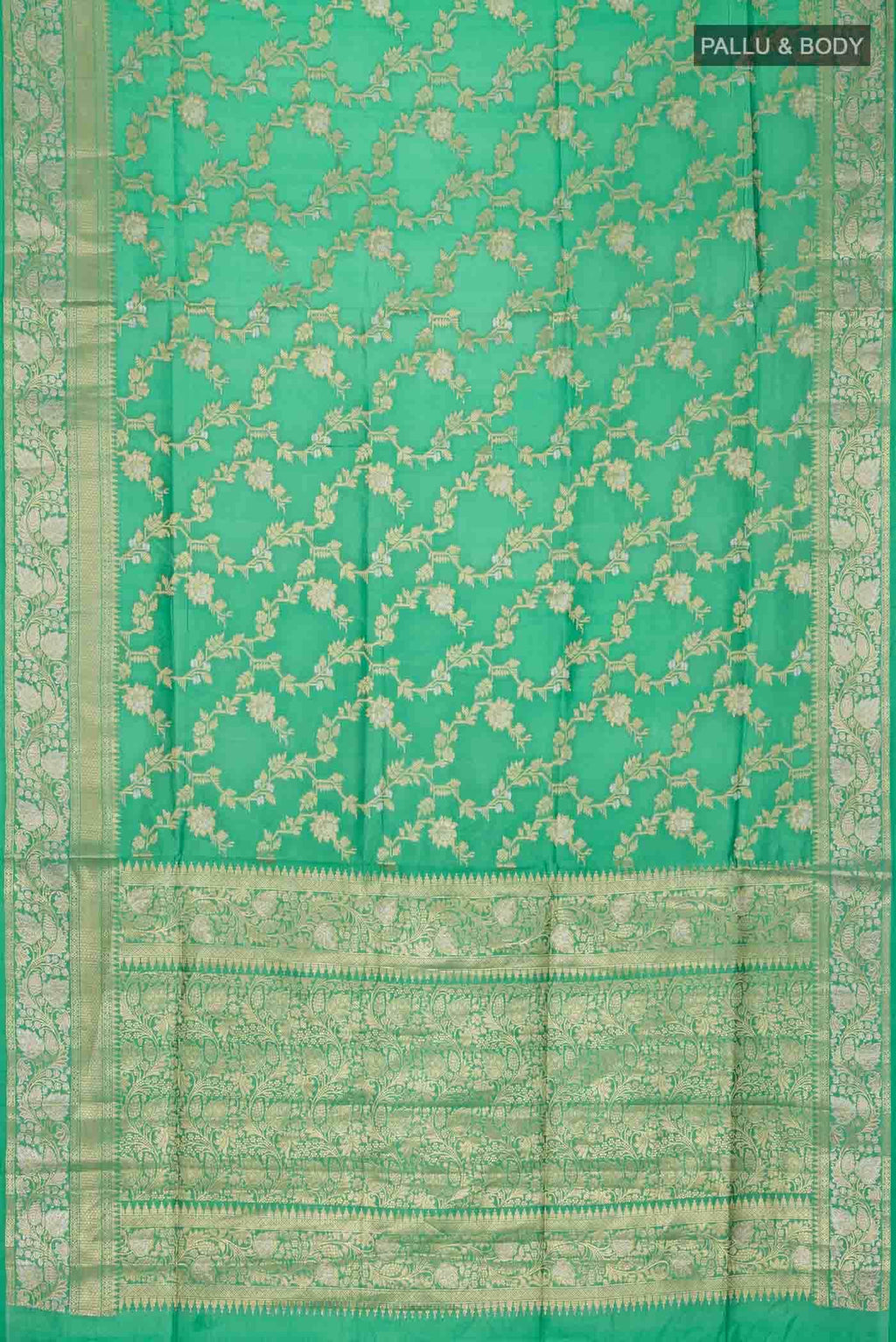 Green Banarasi Raw Silk Saree