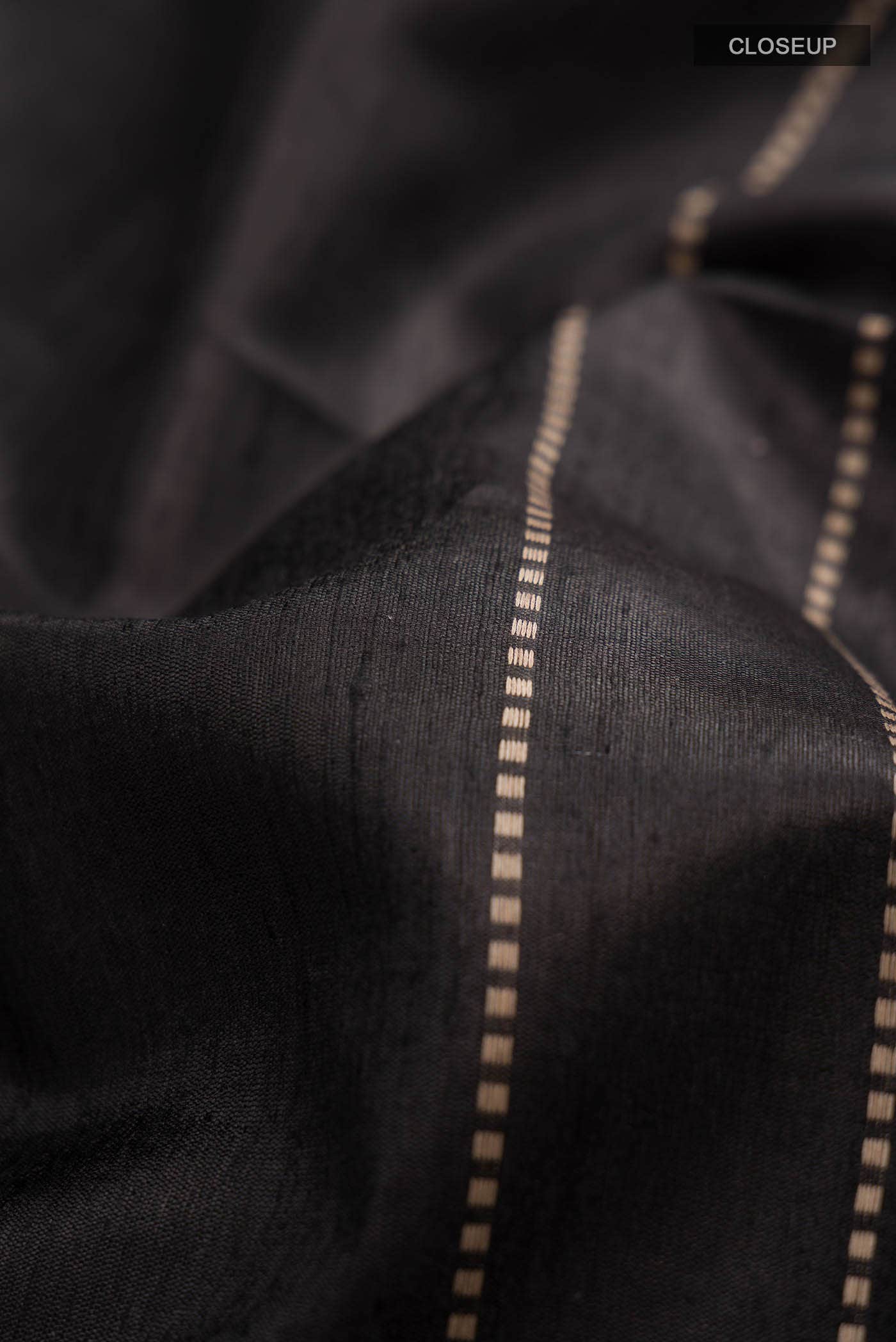 Black Tussar Silk Saree