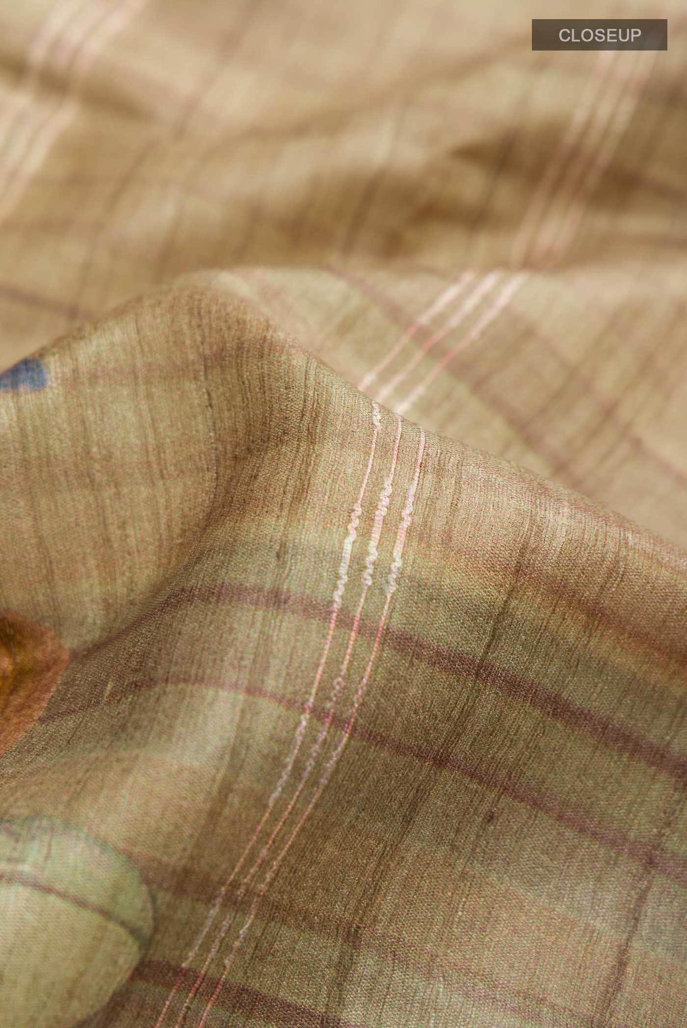 Brown Tussar Silk Saree