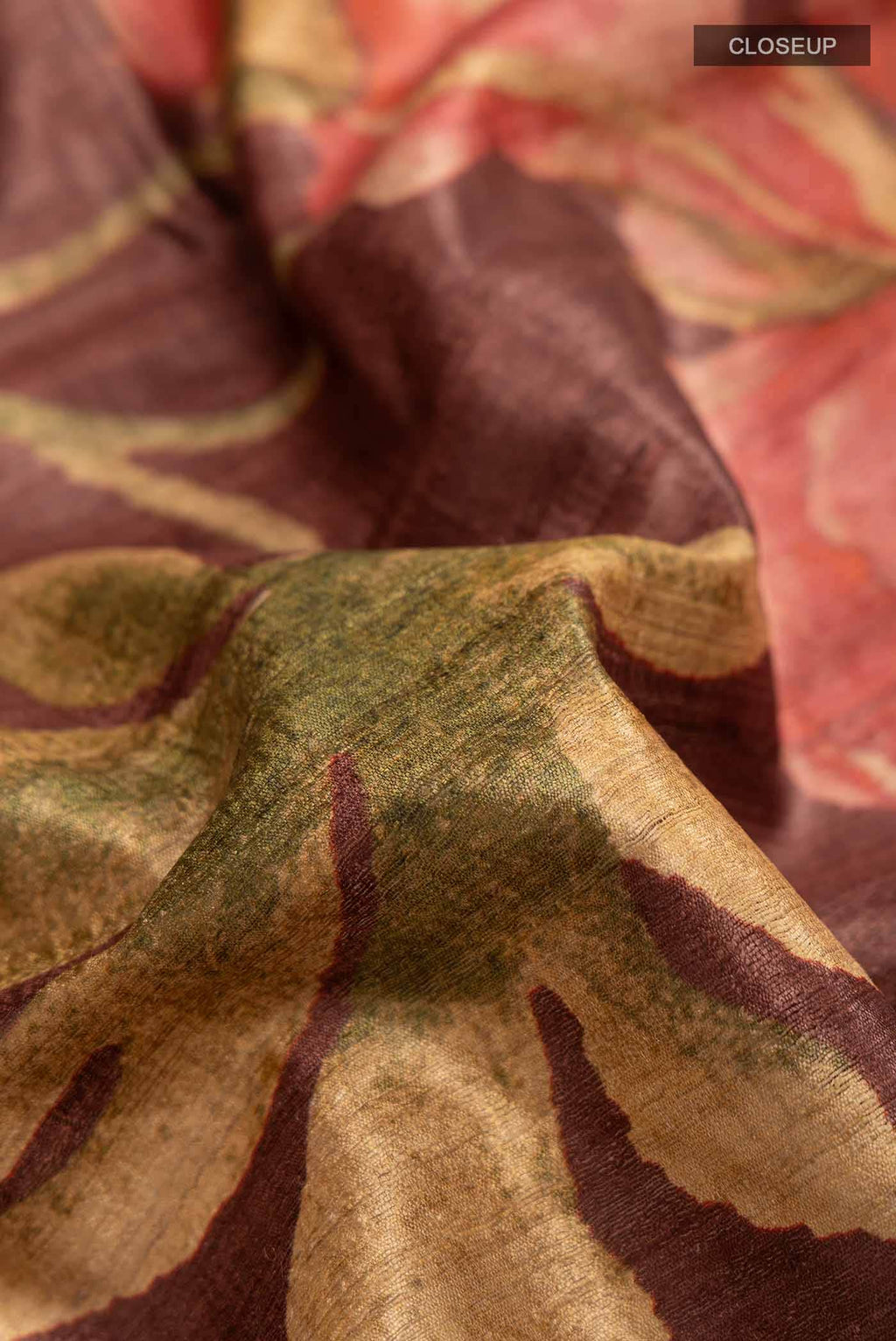Brown Tussar Silk Saree