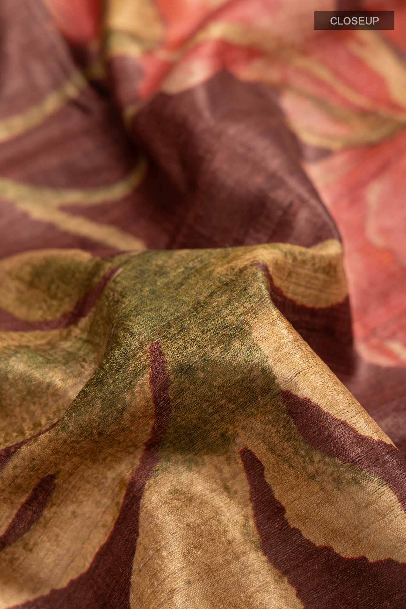 Brown Tussar Silk Saree