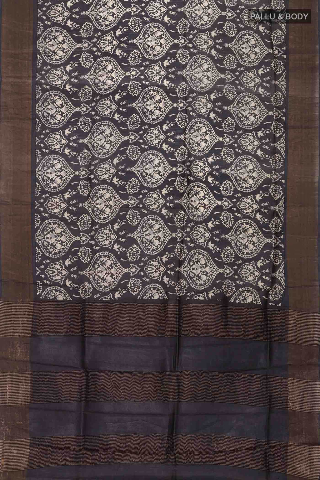 Black Tussar Silk Saree