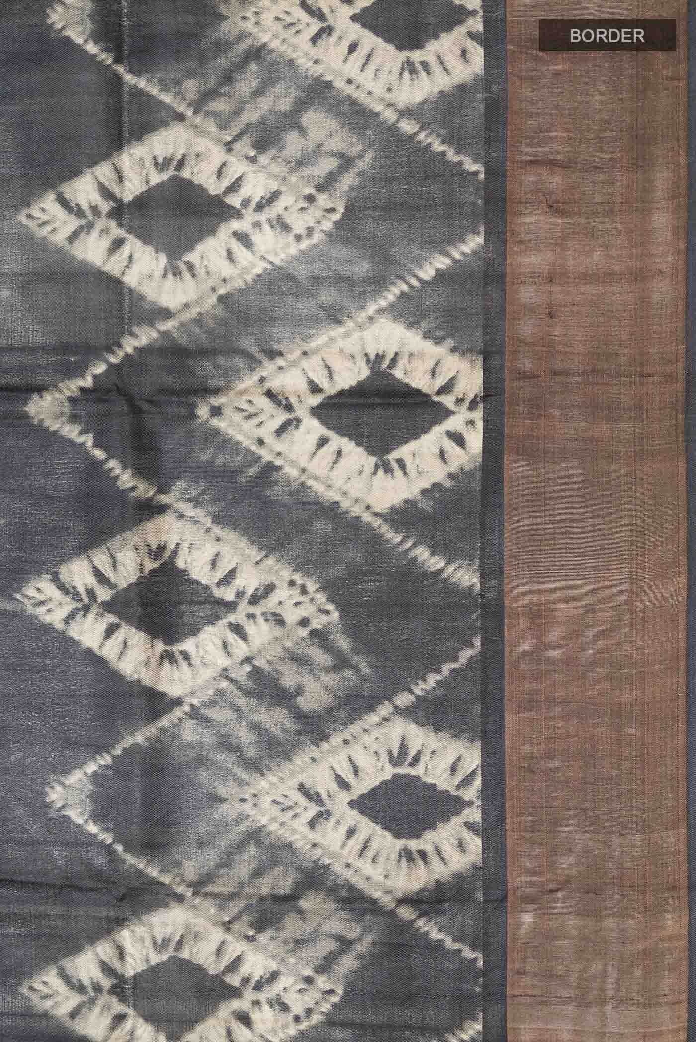 Black Tussar Silk Saree