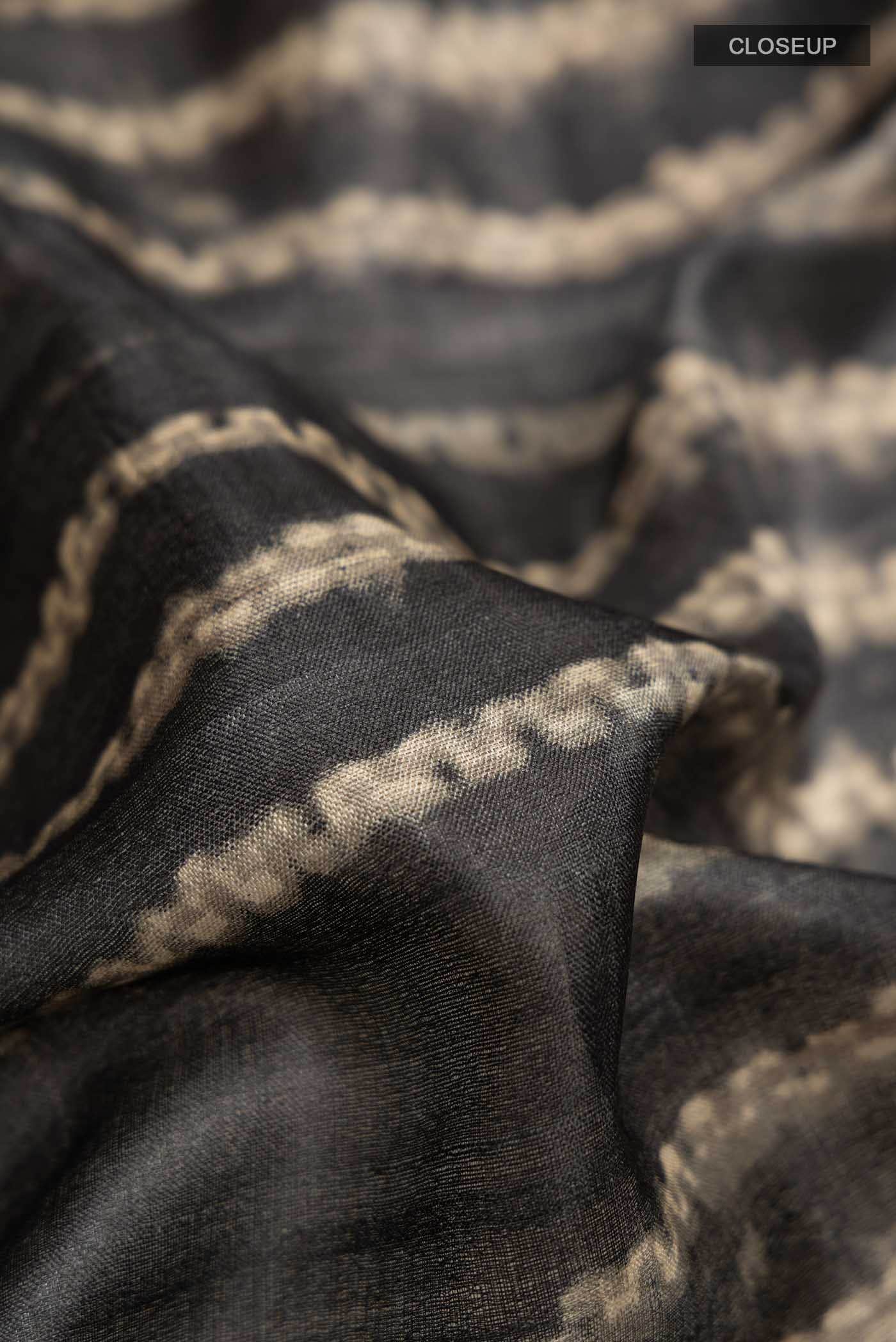 Black Tussar Silk Saree