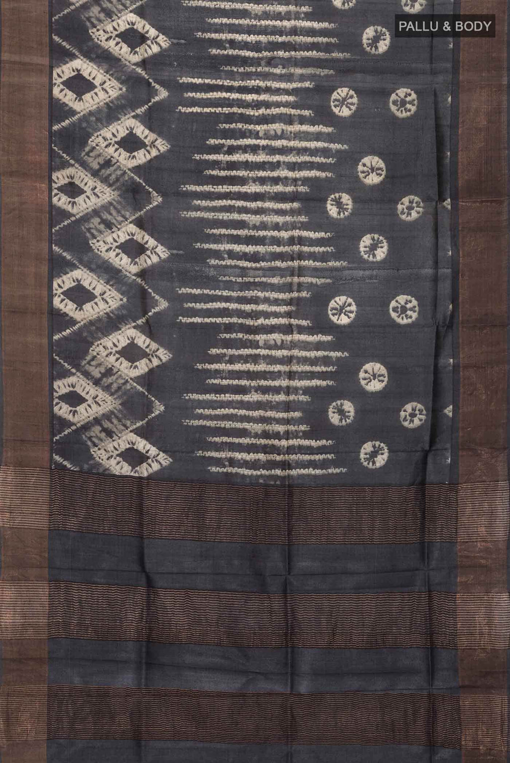 Black Tussar Silk Saree