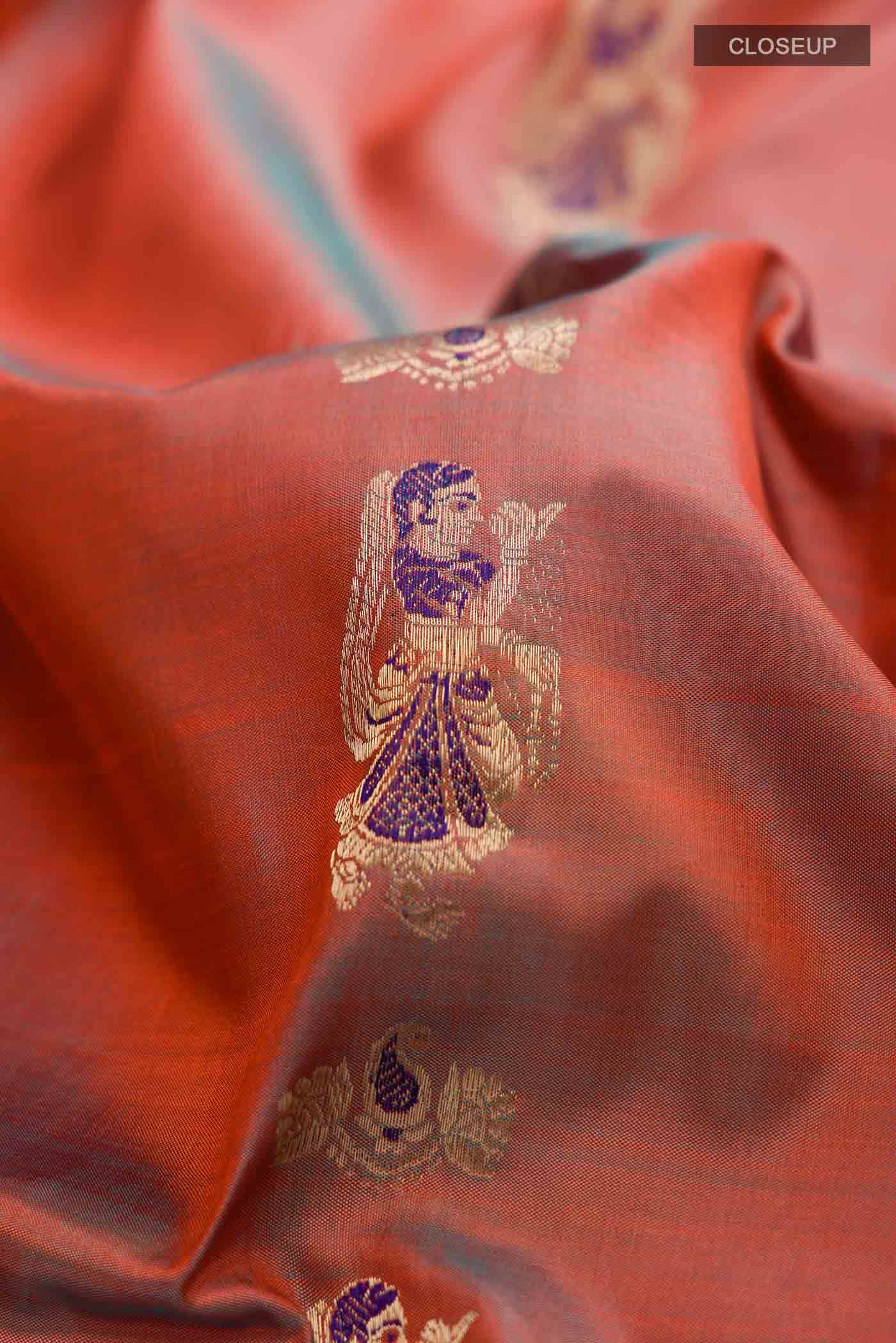 Maroon with Grey Dual Tone Baluchari Silk Saree