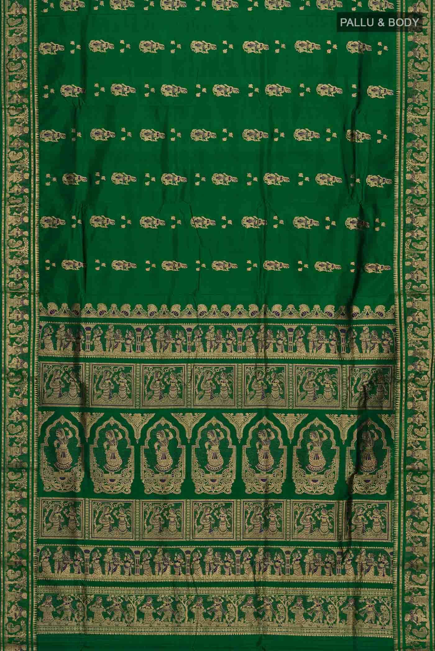 Green Baluchari Silk Saree