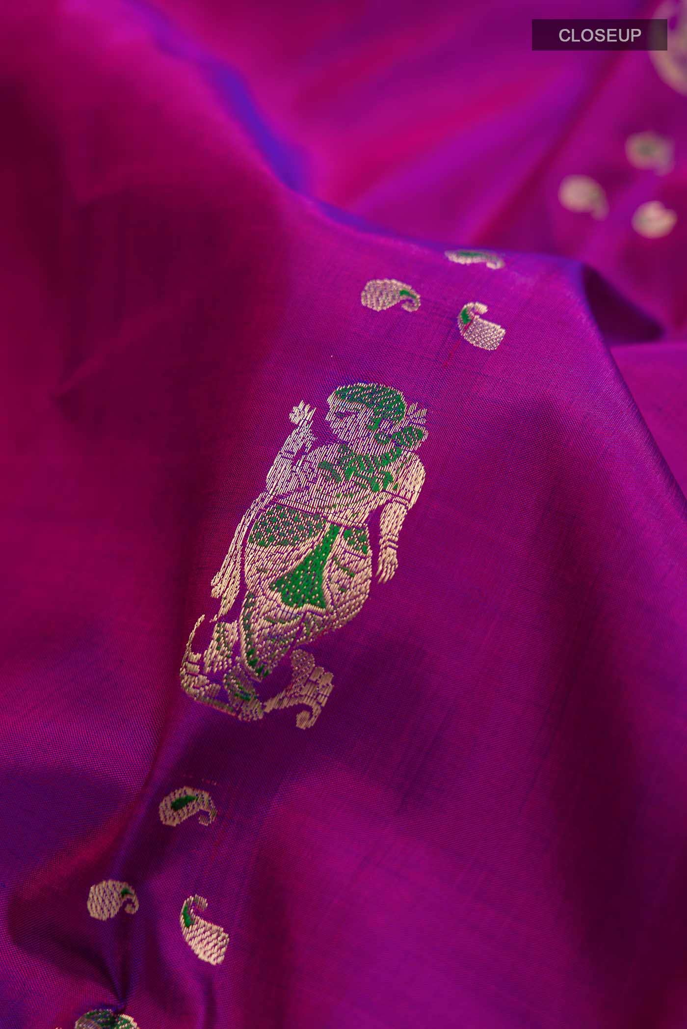 Purple Baluchari Silk Saree