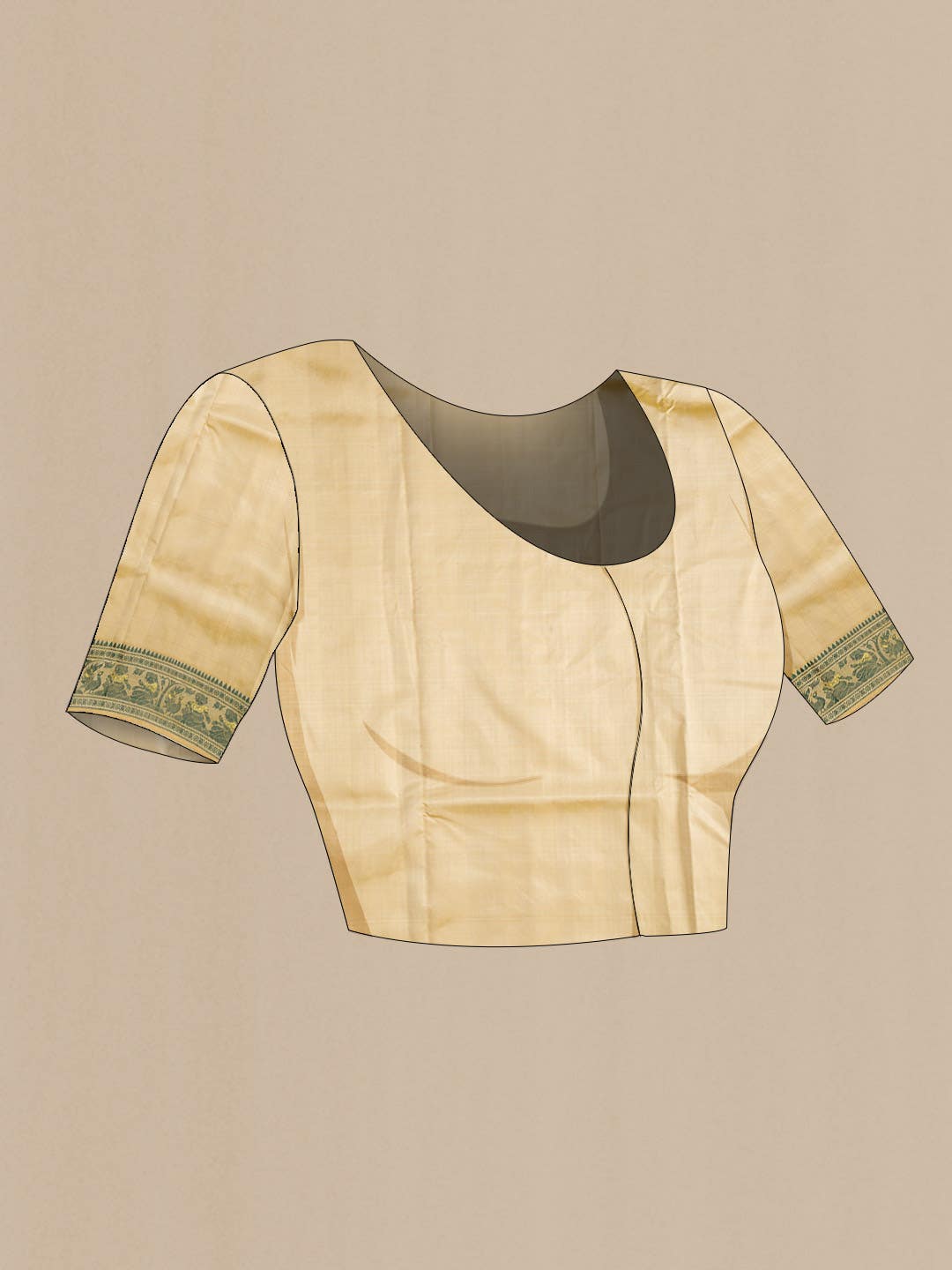 Beige Baluchari Silk Saree