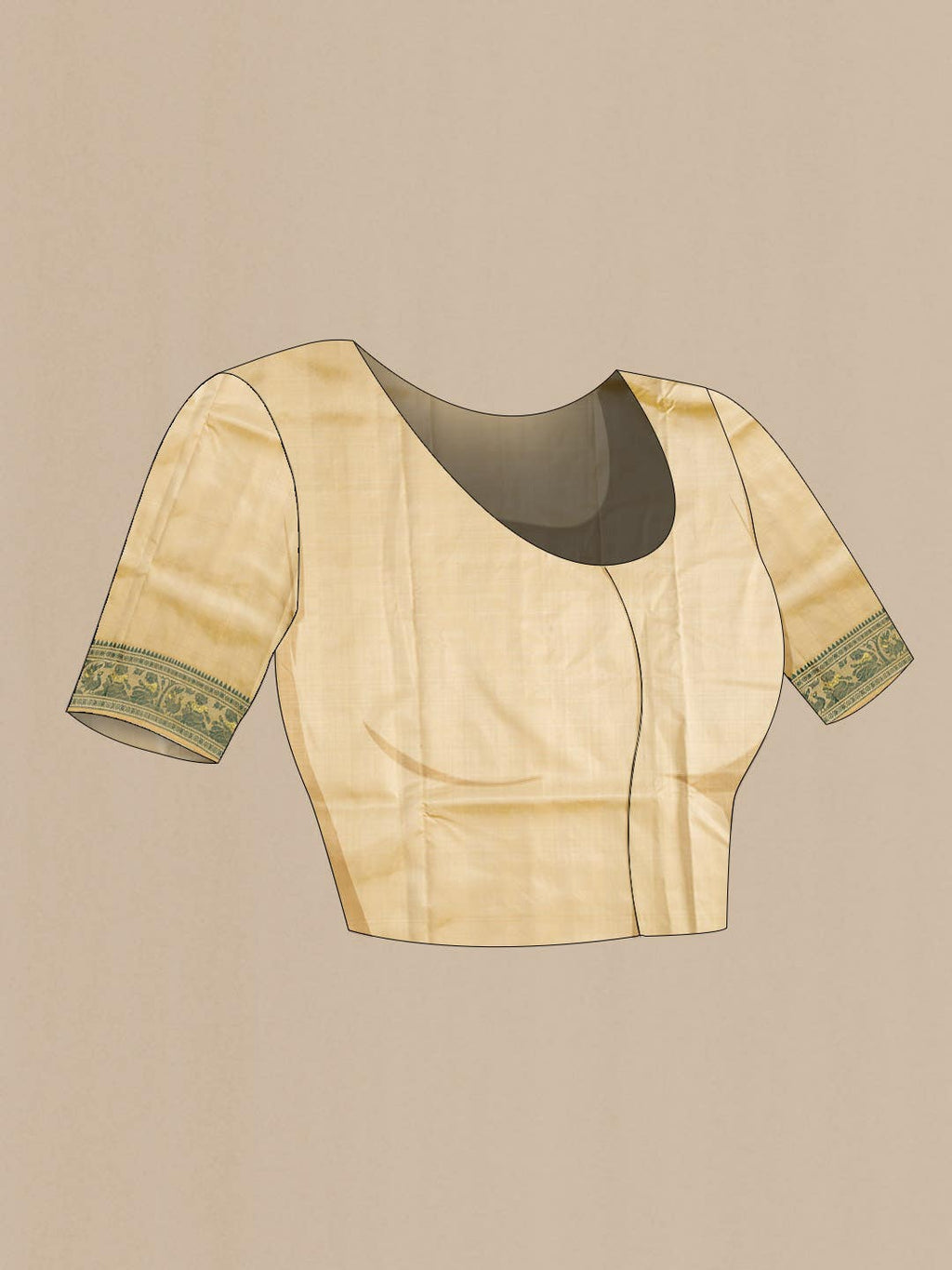 Beige Baluchari Silk Saree