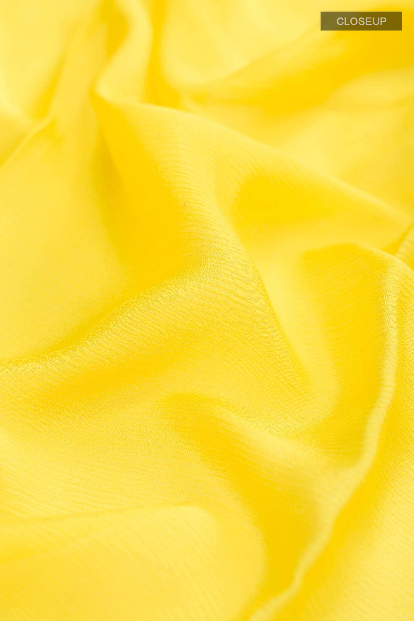 Yellow Mysore Crepe Saree