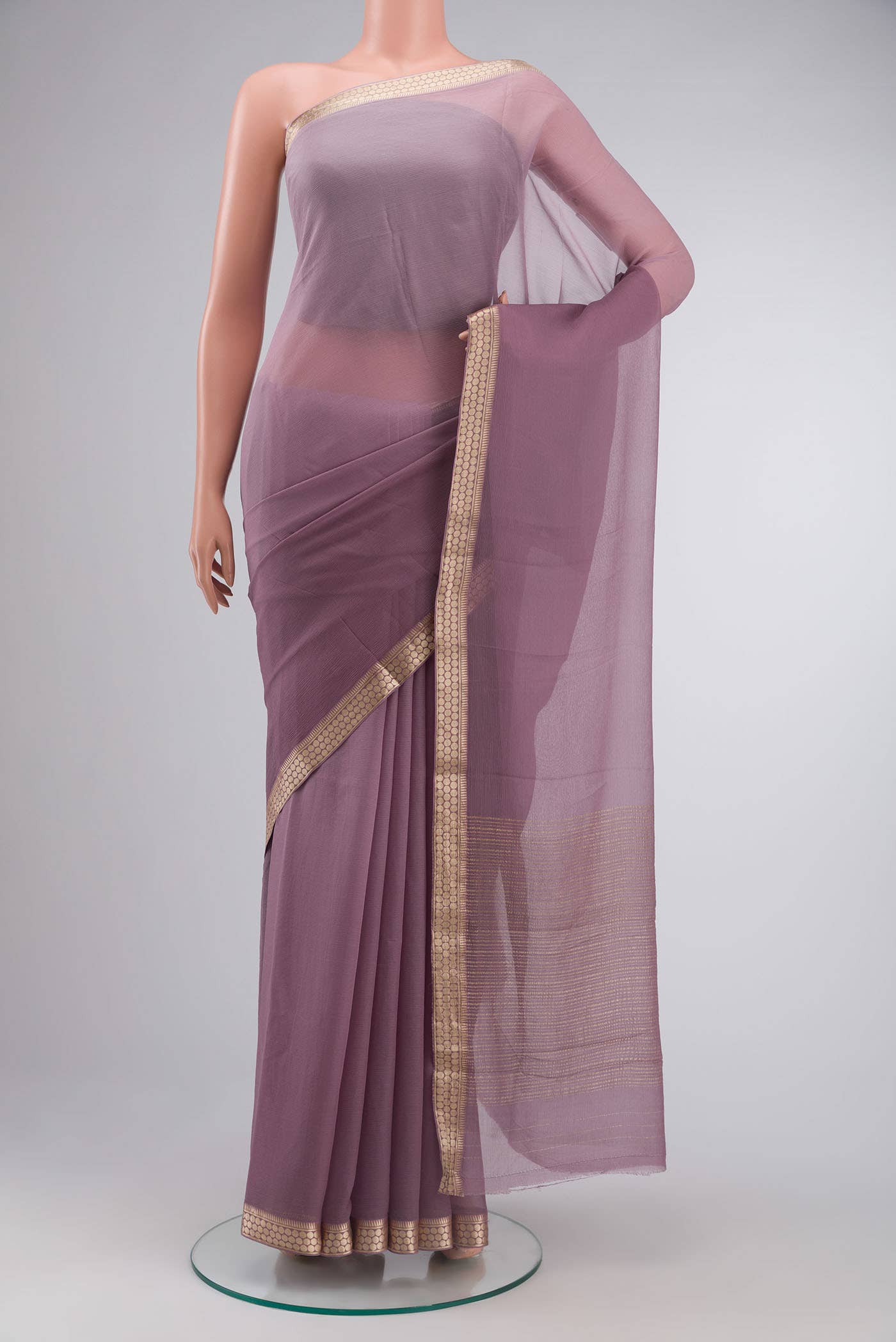 Mauve Mysore Chiffon Saree