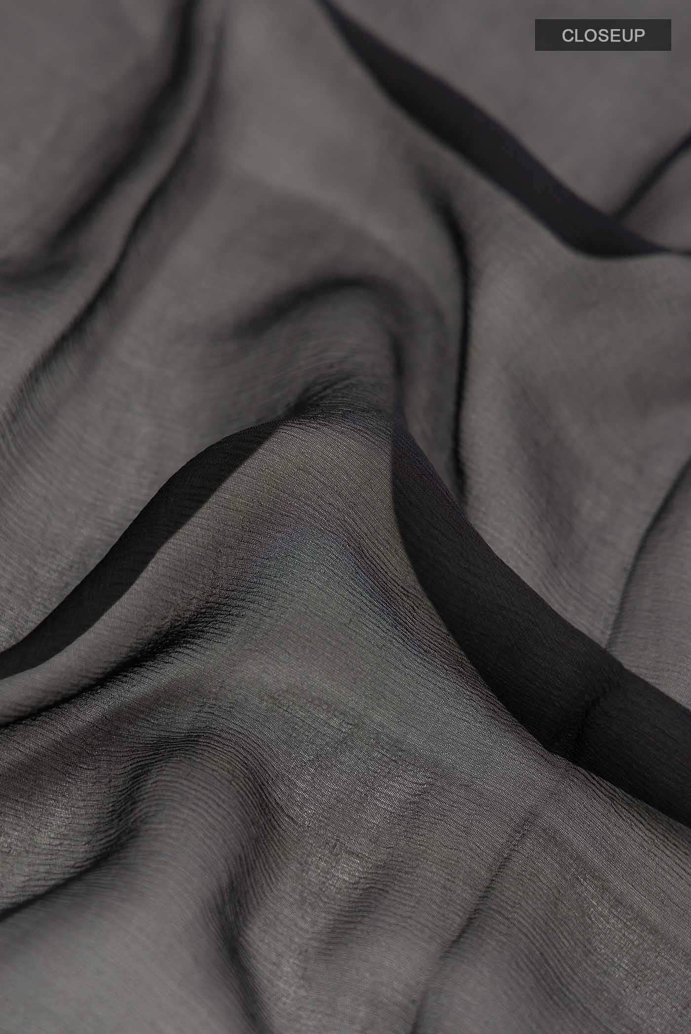 Black Mysore Chiffon Saree