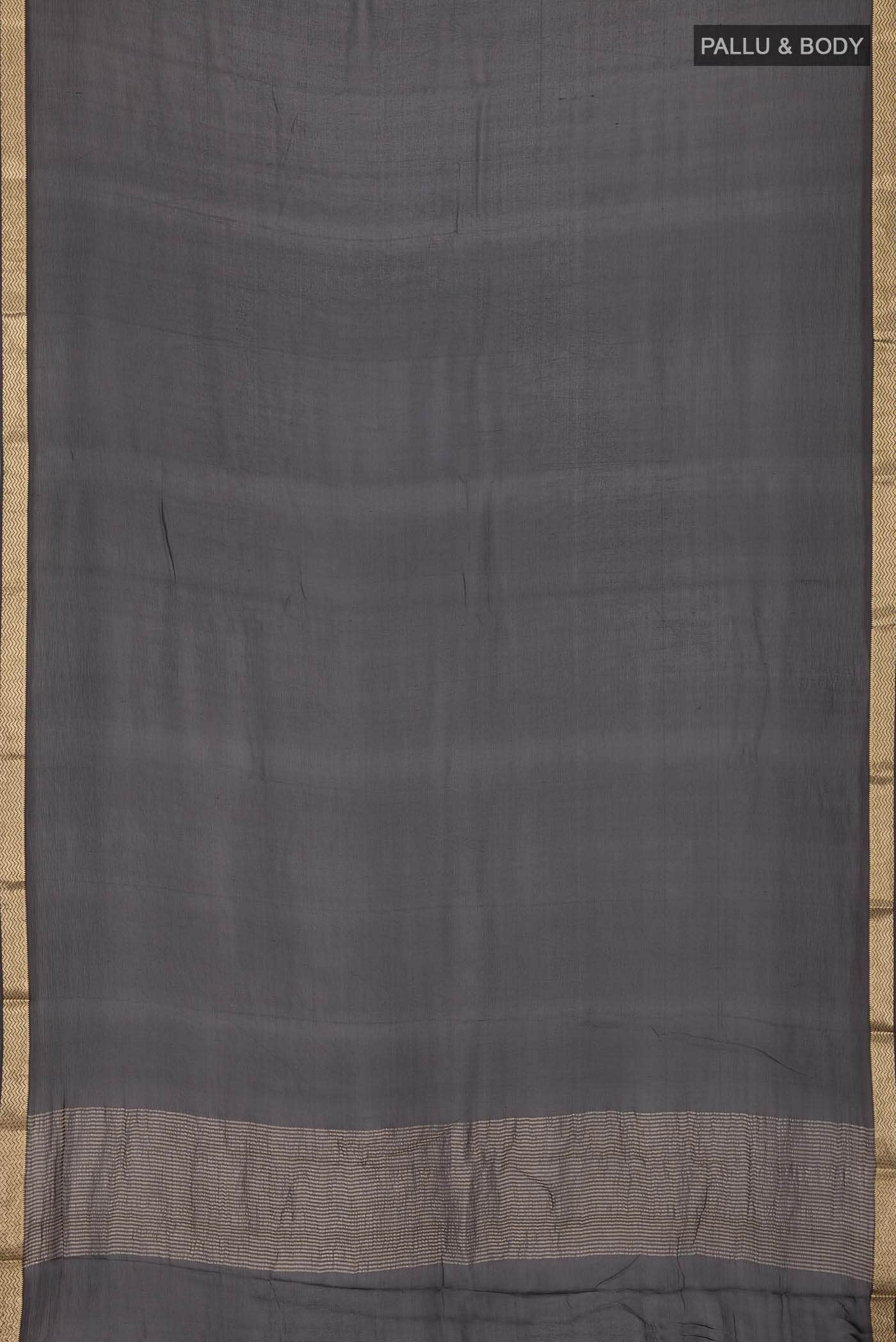Black Mysore Chiffon Saree