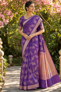 Mahika-Purple Banarasi Silk Saree