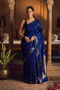 Mrunali-Regal Blue Banarasi Katan Silk Saree
