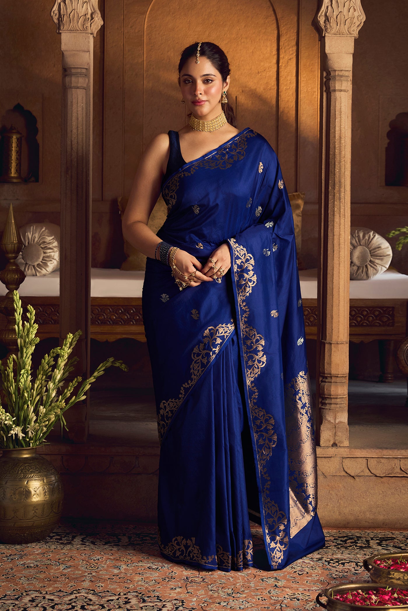 Mrunali-Regal Blue Banarasi Katan Silk Saree