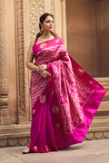 Anaar- Fuchsia Pink Banarasi Katan Silk Saree