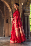 Gulal-Maroon Banarasi Katan Silk Saree