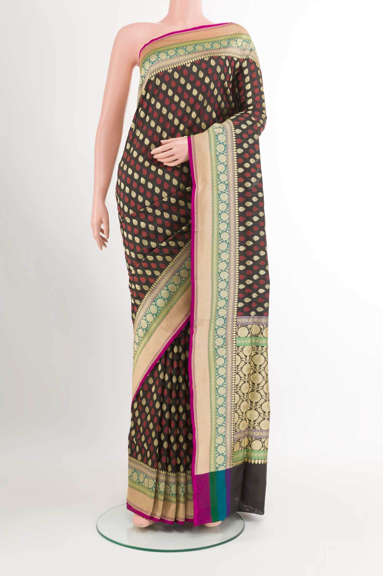 Black Blended Banarasi Silk Saree