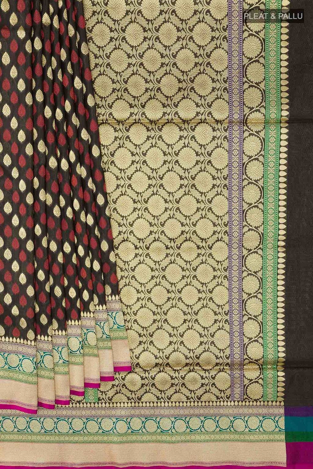 Black Blended Banarasi Silk Saree