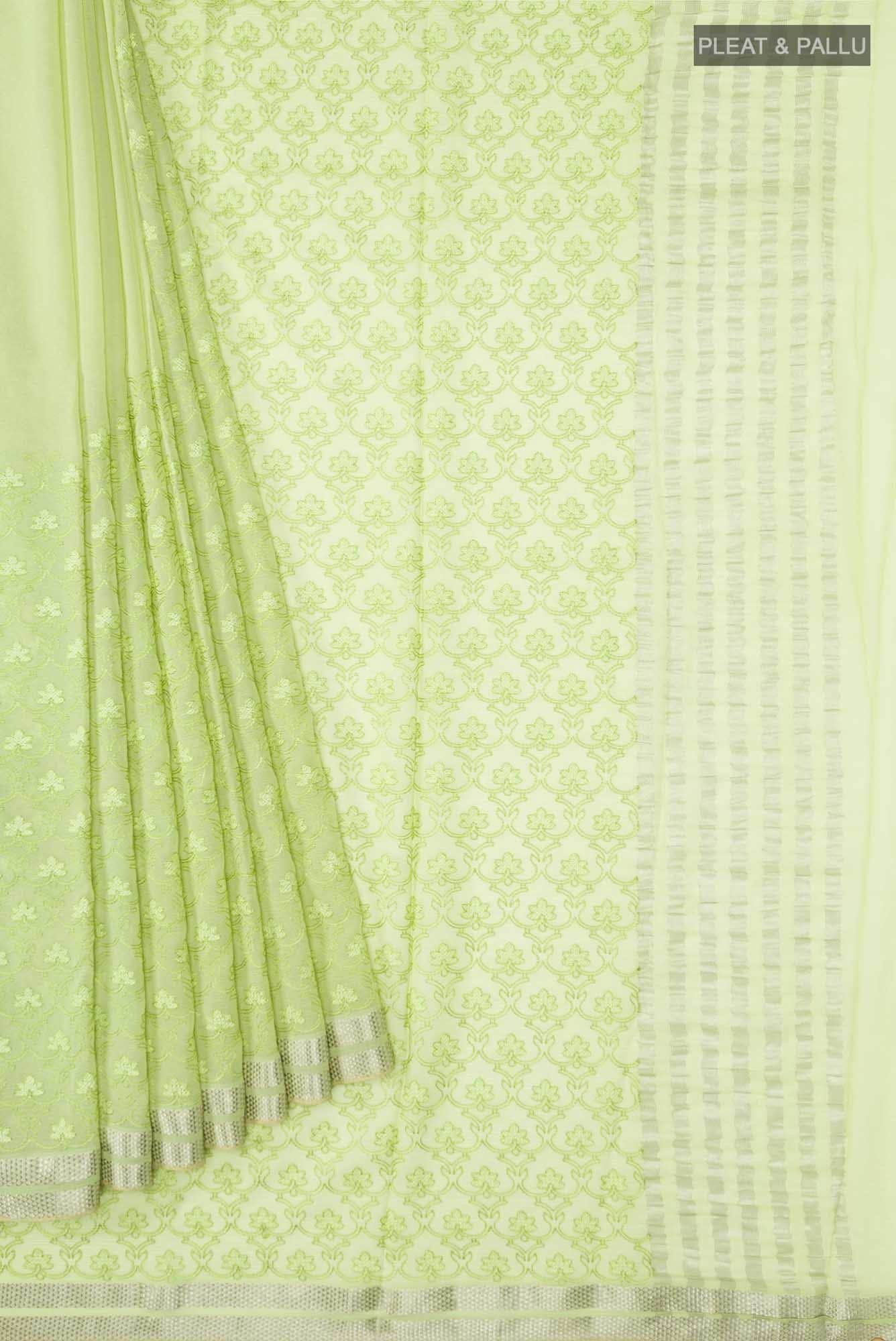Green Chiffon Saree