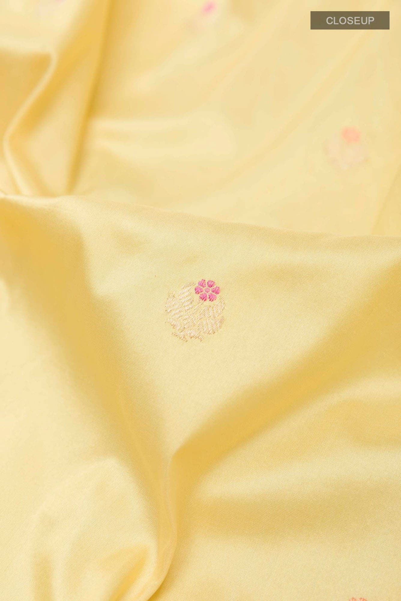 Lemon Yellow Banarasi Silk Saree