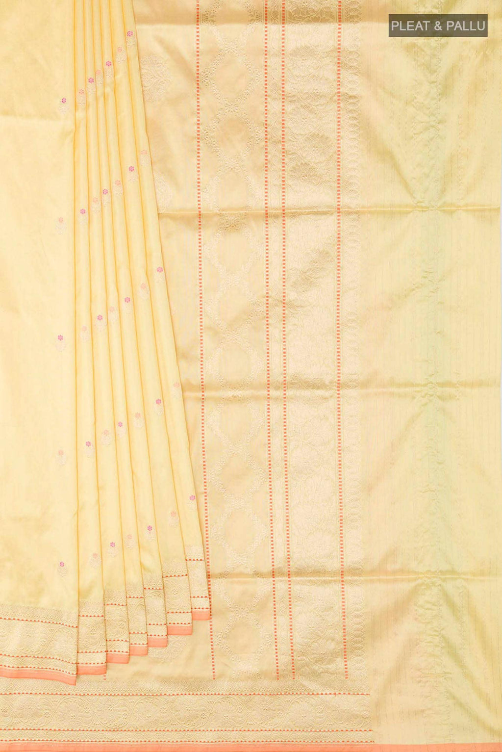 Lemon Yellow Banarasi Silk Saree