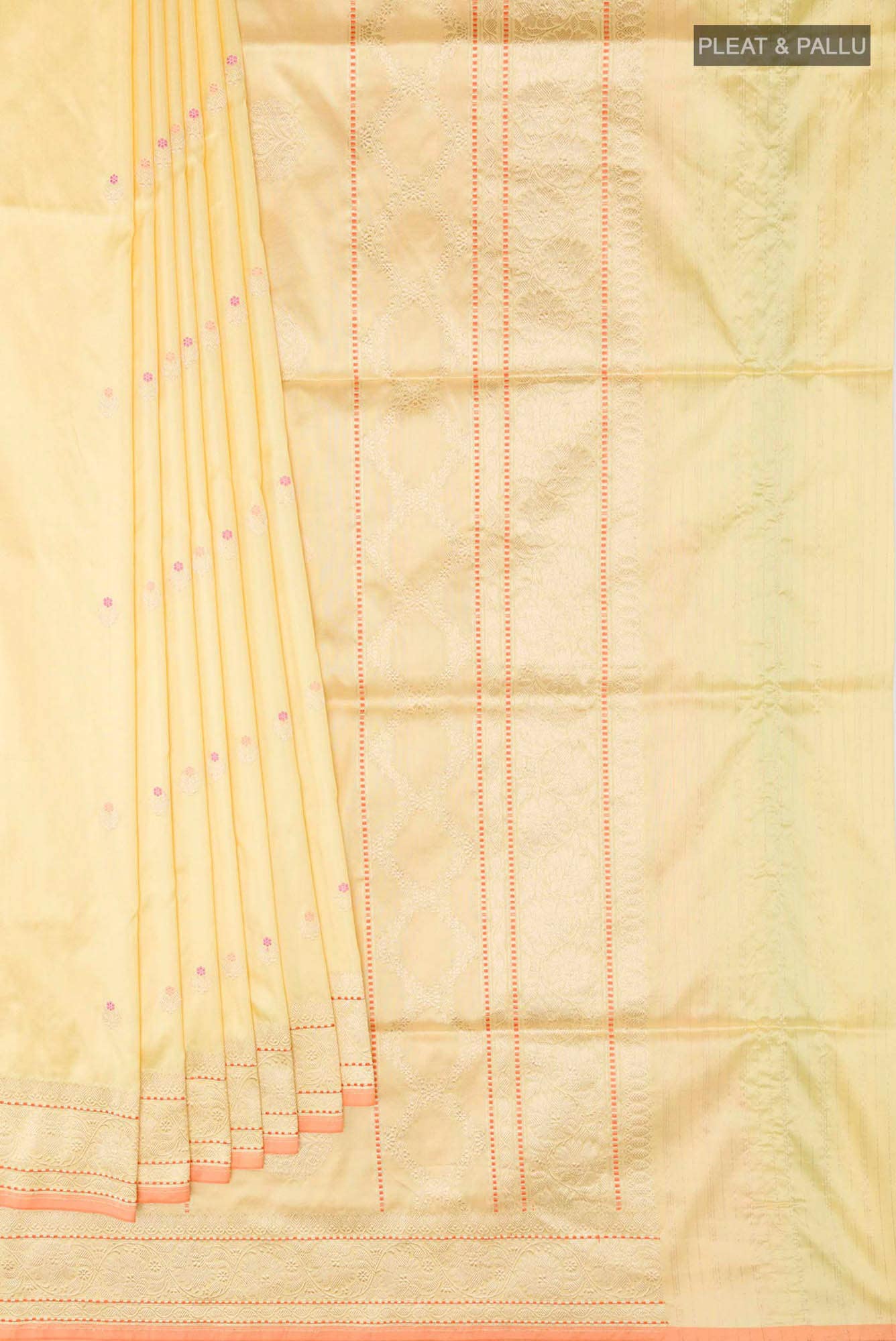 Lemon Yellow Banarasi Silk Saree