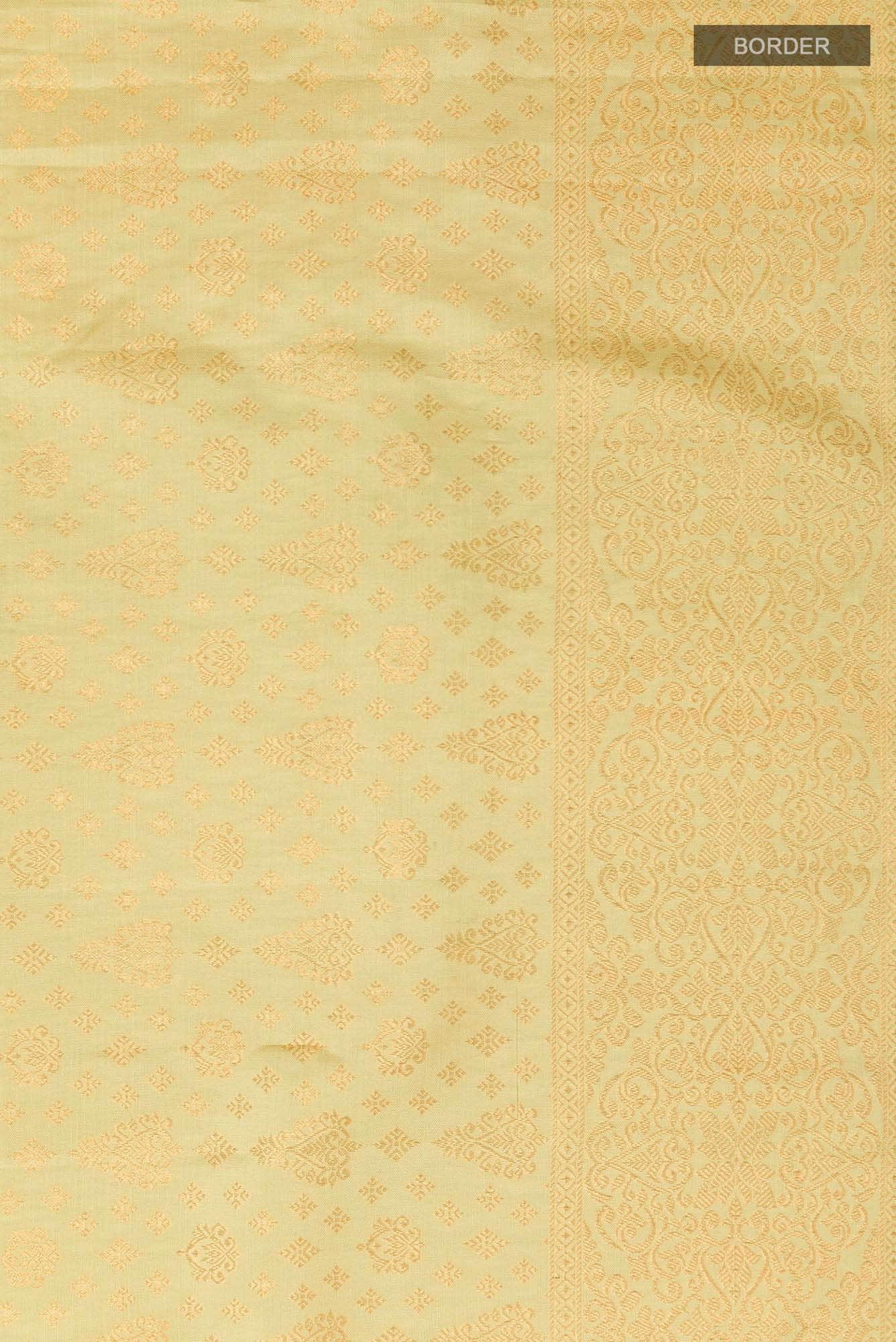 Golden Kanchipuram Silk Saree