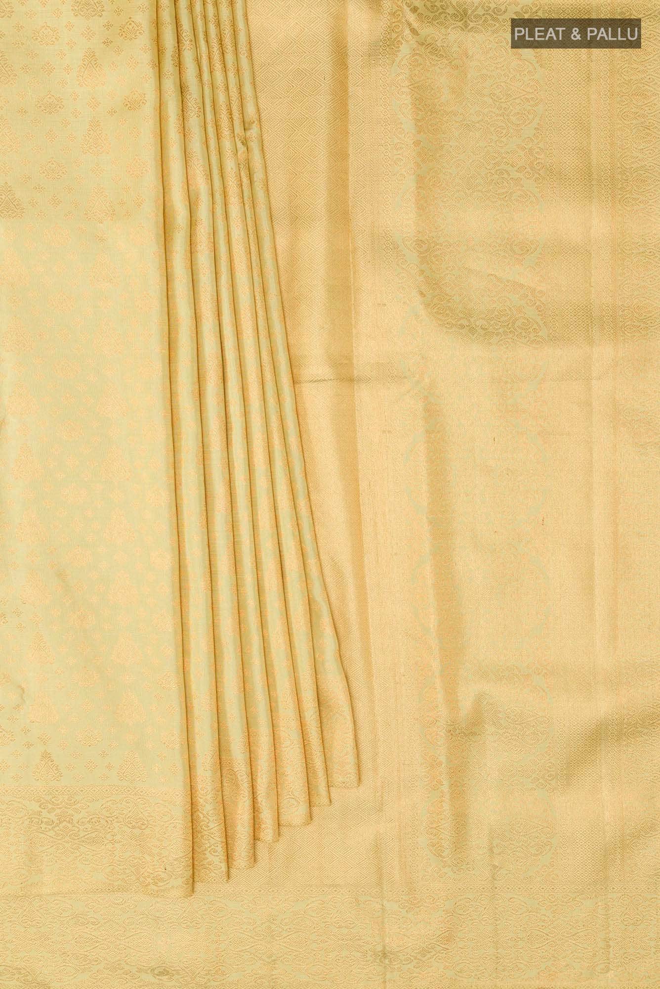 Golden Kanchipuram Silk Saree