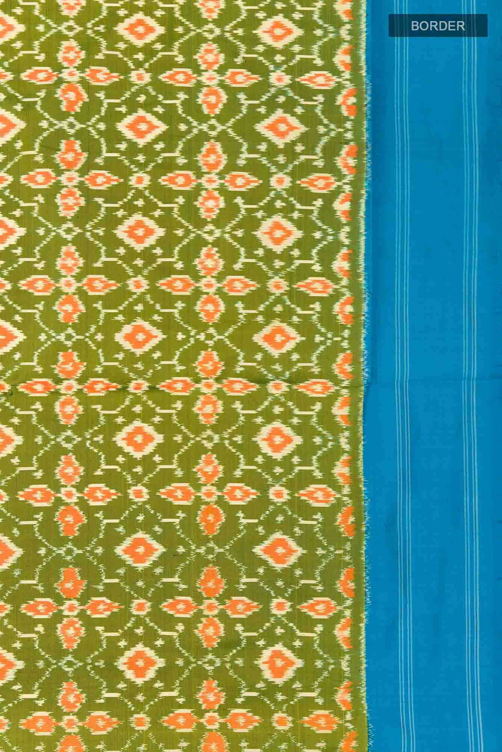 Mehandi Green Pochampally Silk Saree