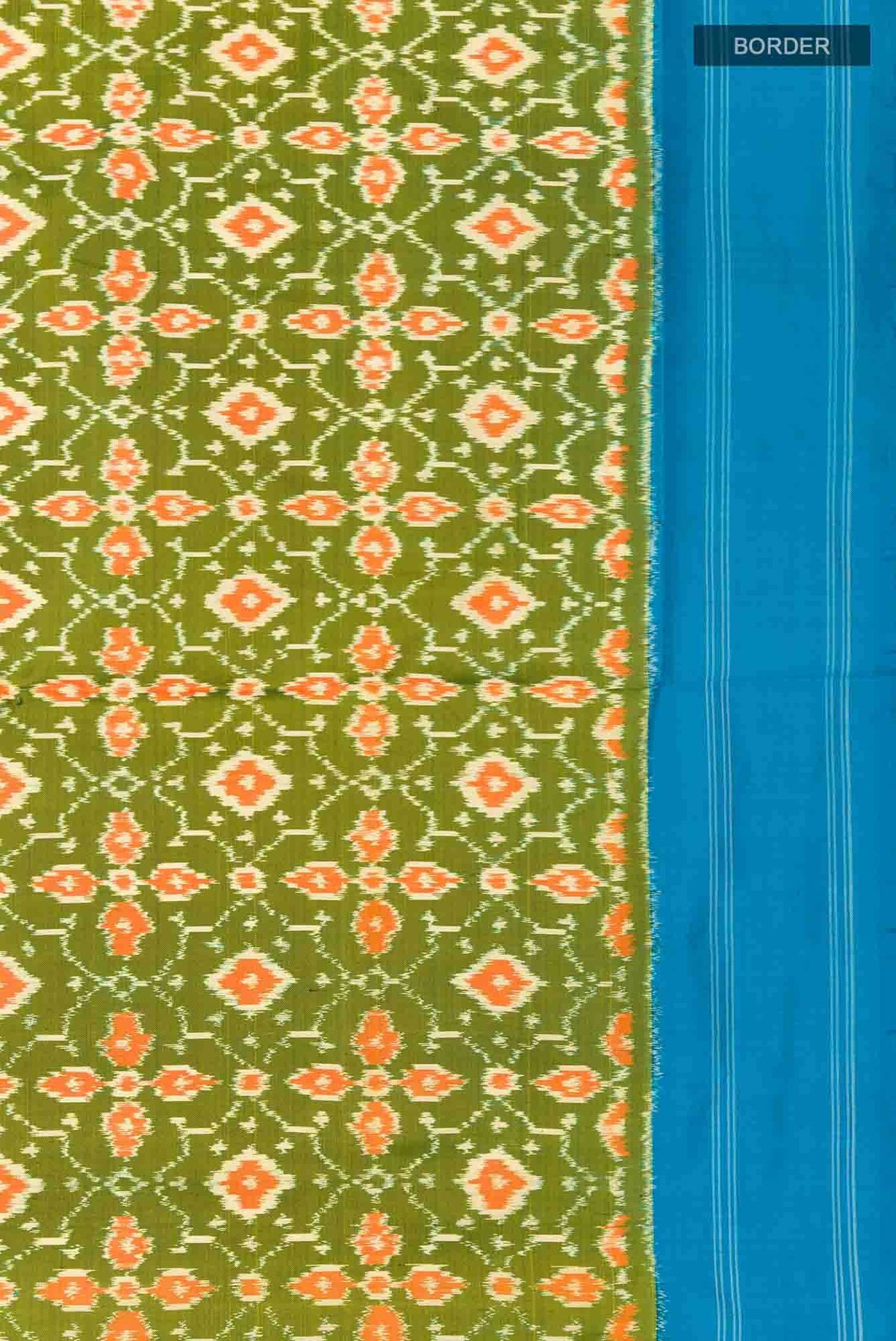 Mehandi Green Pochampally Silk Saree