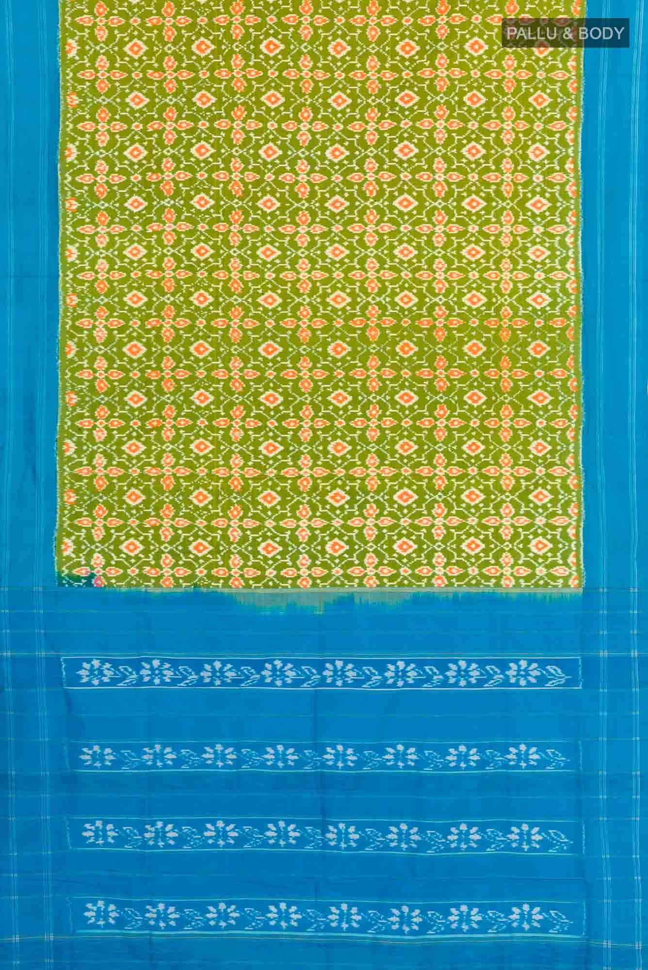 Mehandi Green Pochampally Silk Saree