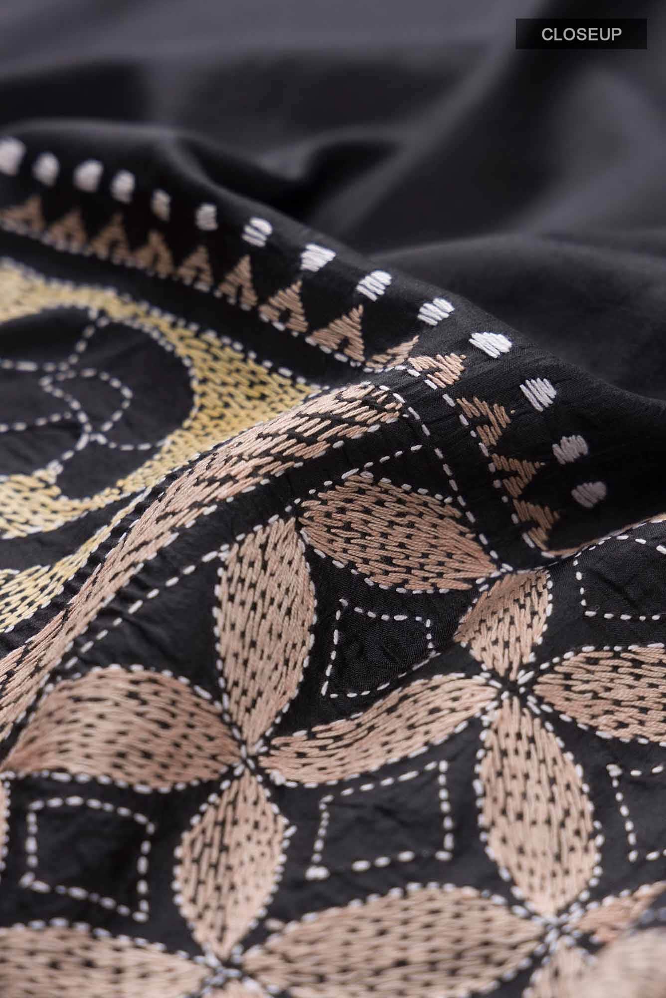 Black Tussar Saree