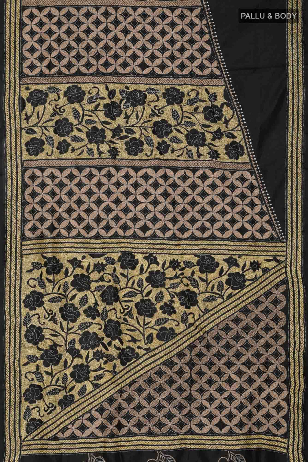 Black Tussar Saree