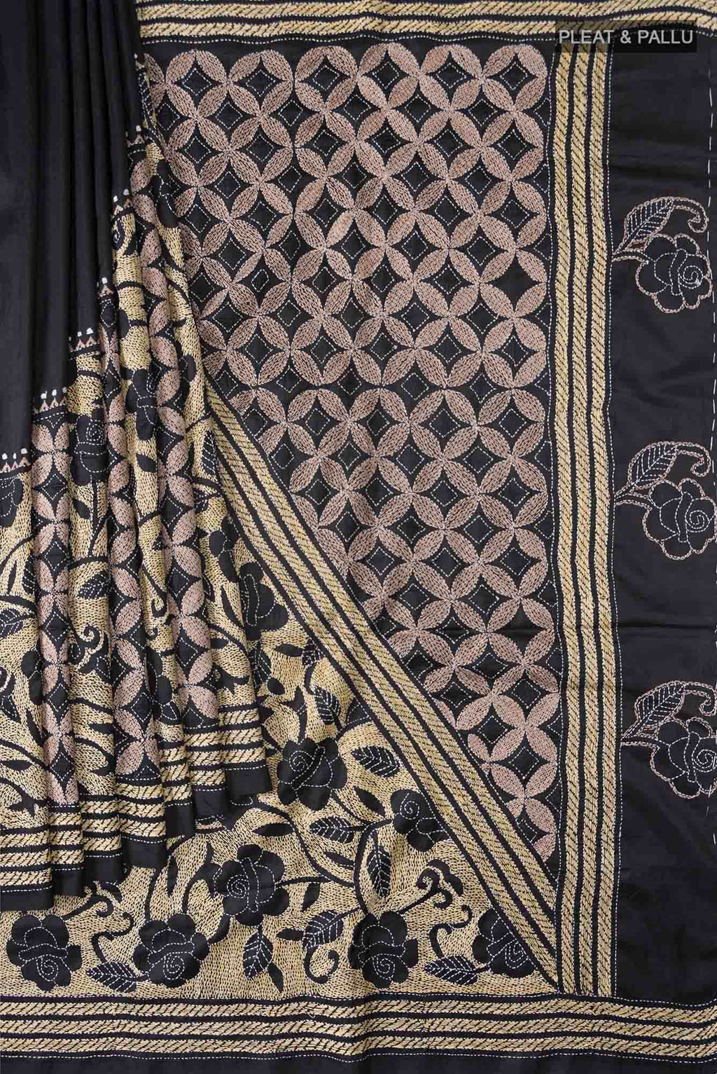 Black Tussar Saree