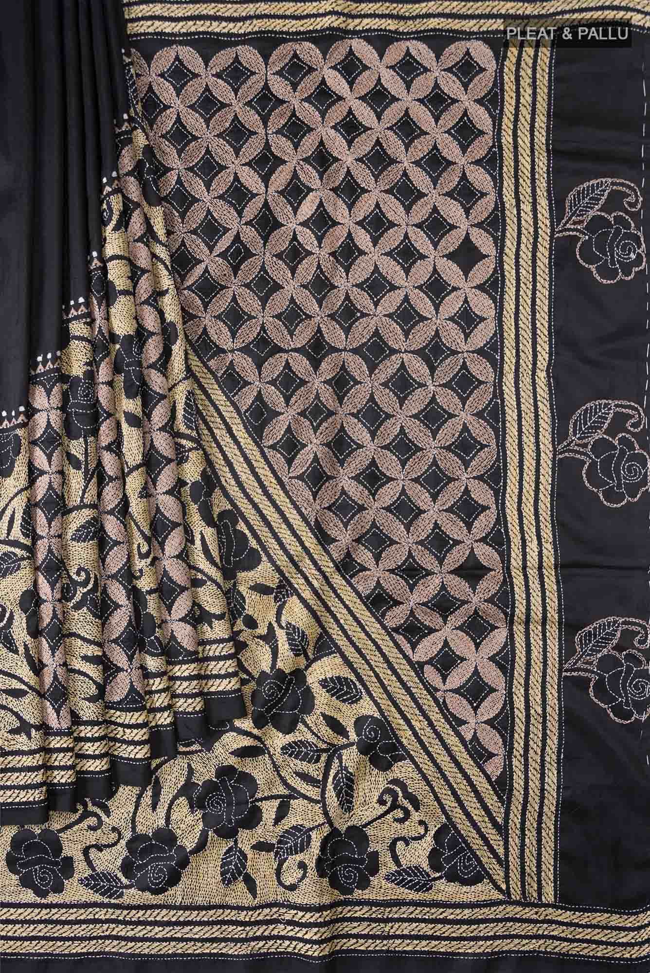 Black Tussar Saree