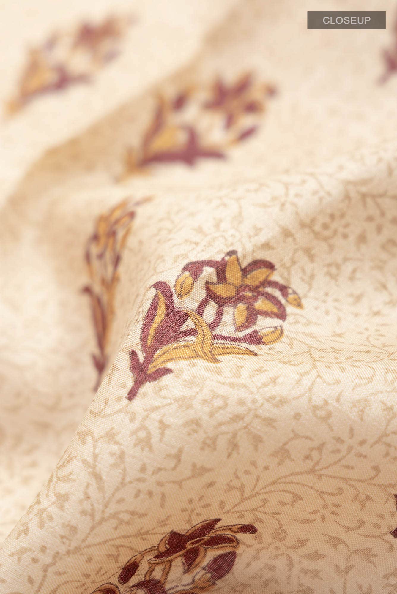 Beige Tussar Silk Saree