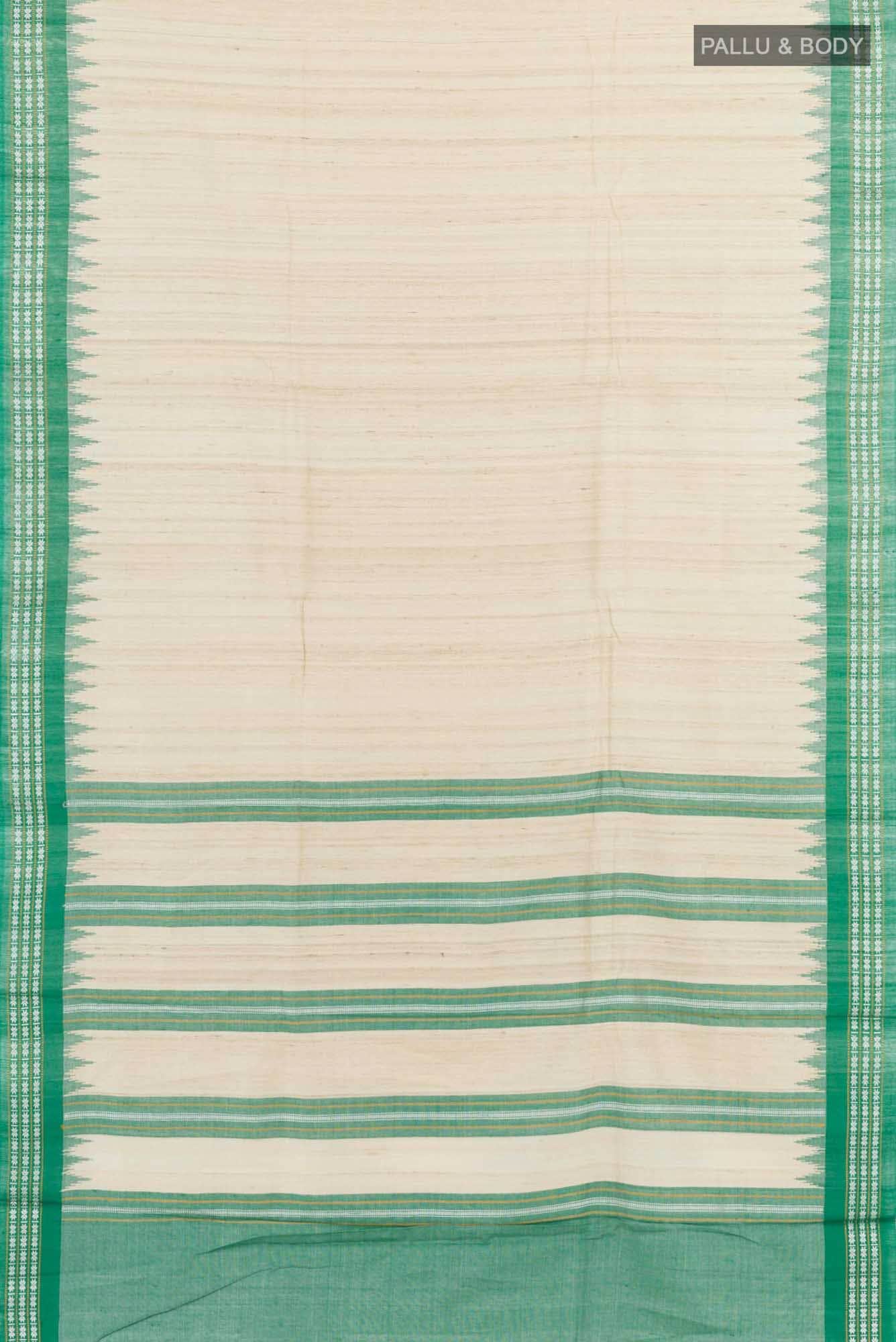 Beige Tussar Saree