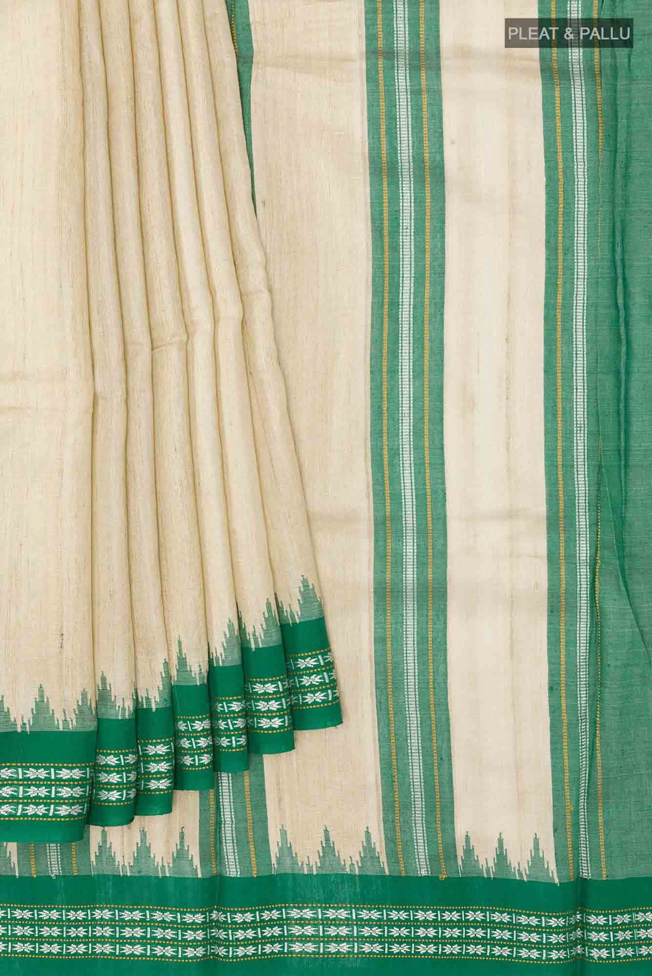 Beige Tussar Saree