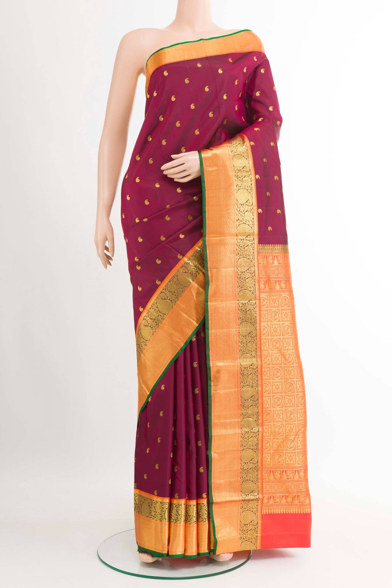 Purple Kanchipuram Silk Saree