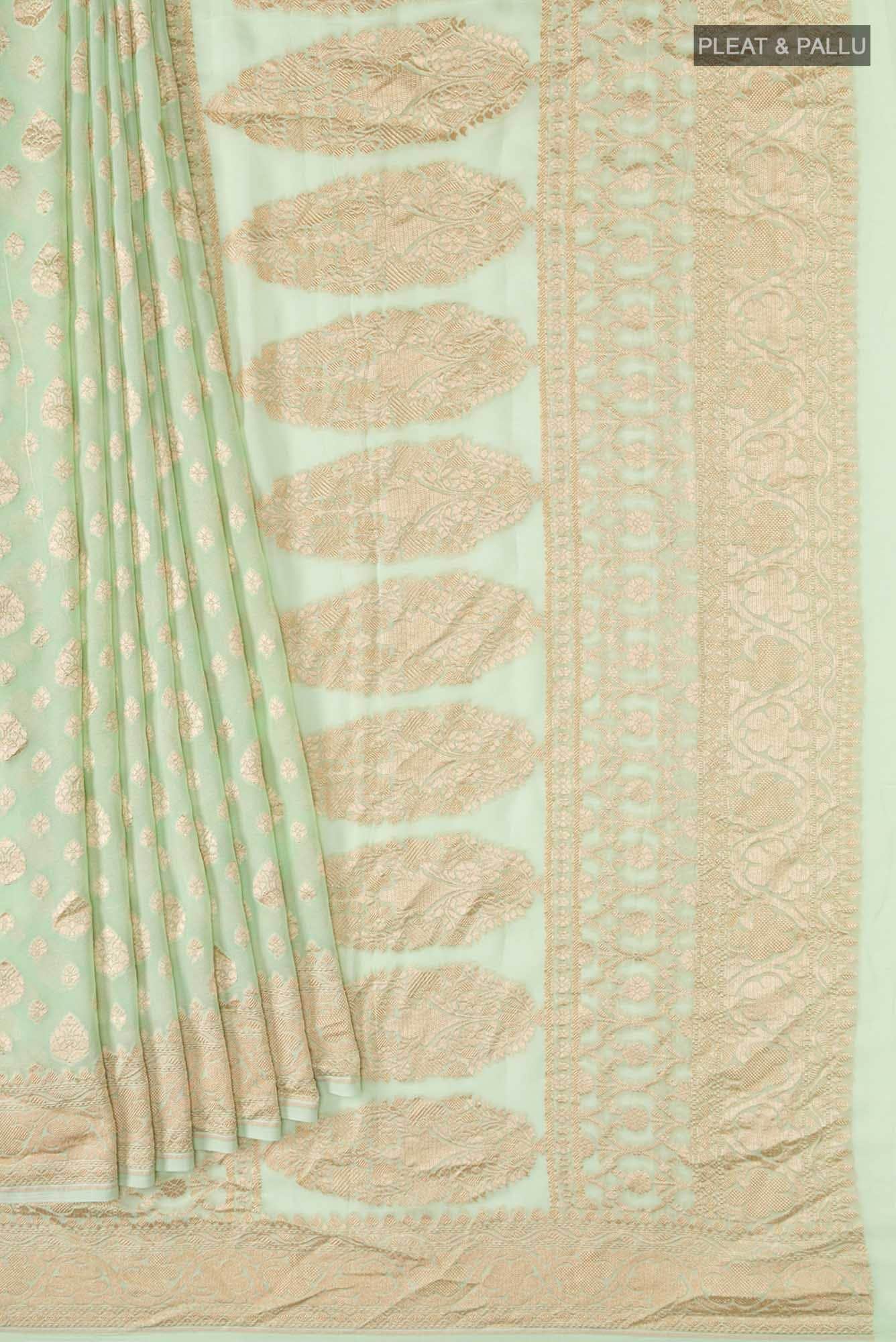 Green Banarasi Georgette Saree