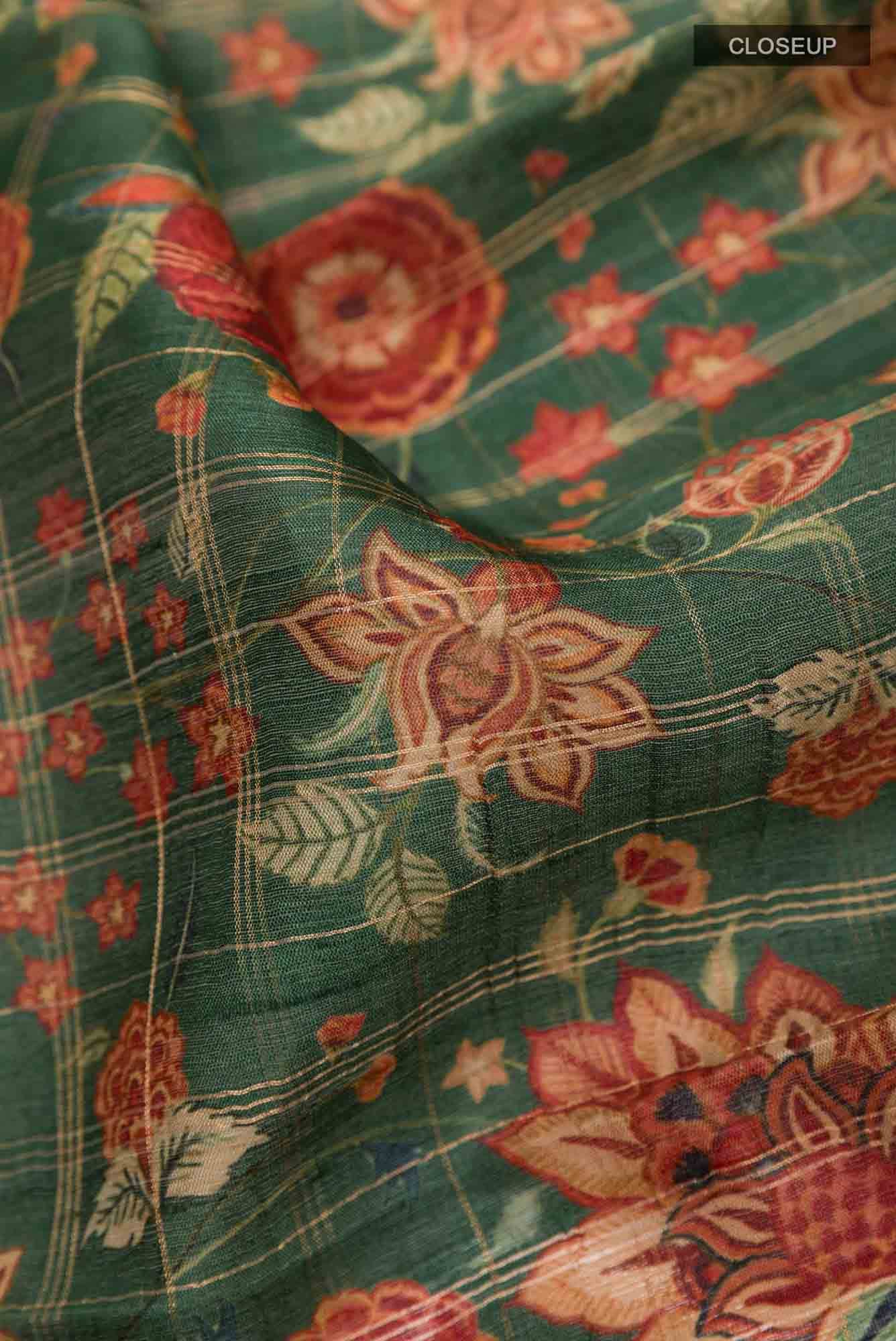 Green Tussar Saree