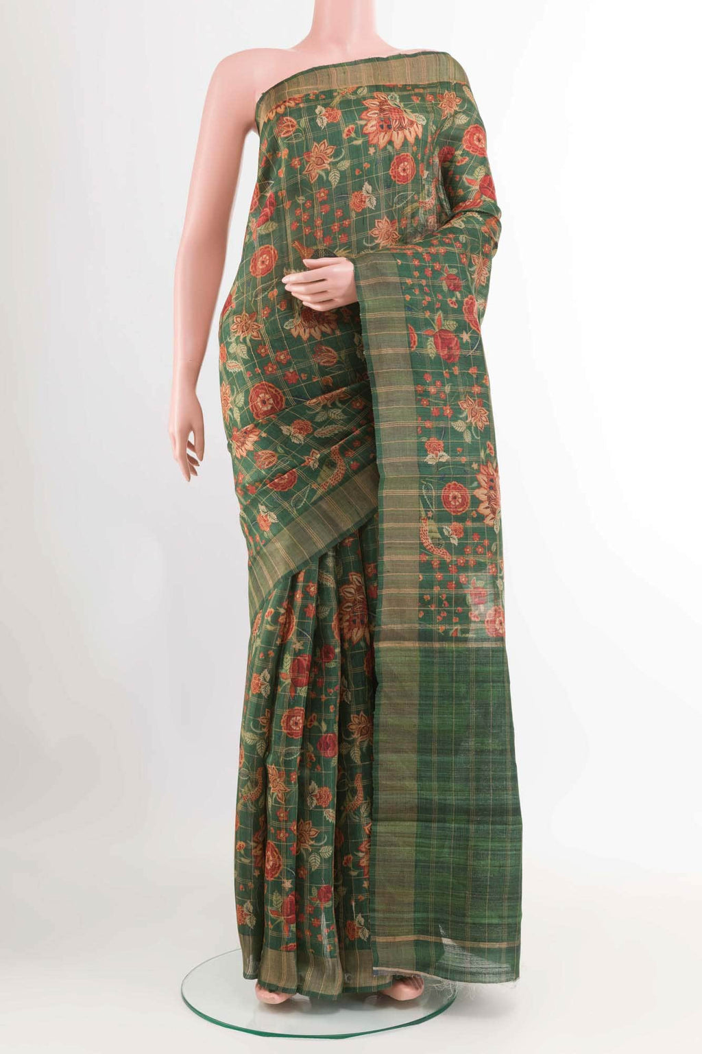 Green Tussar Saree