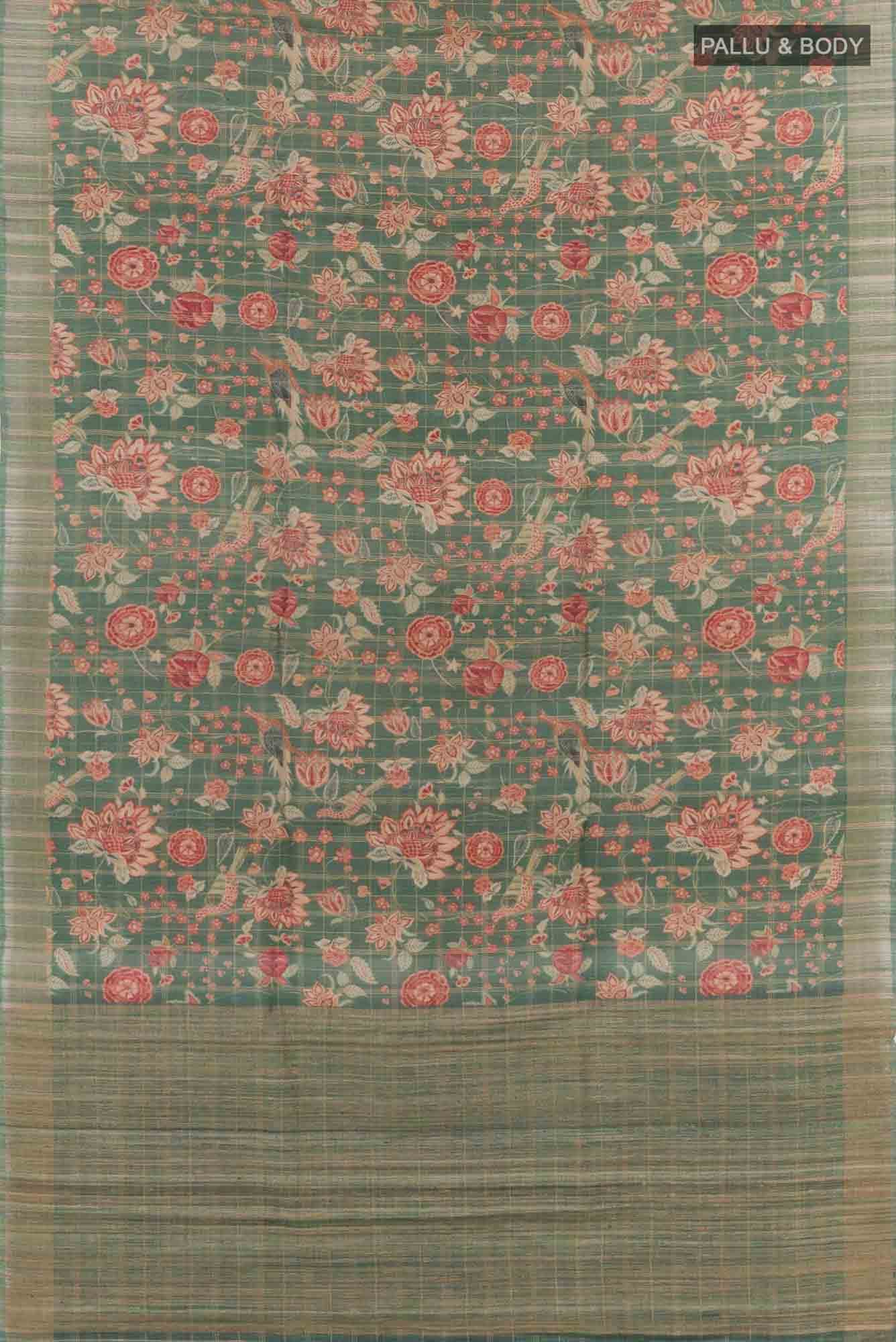Green Tussar Saree