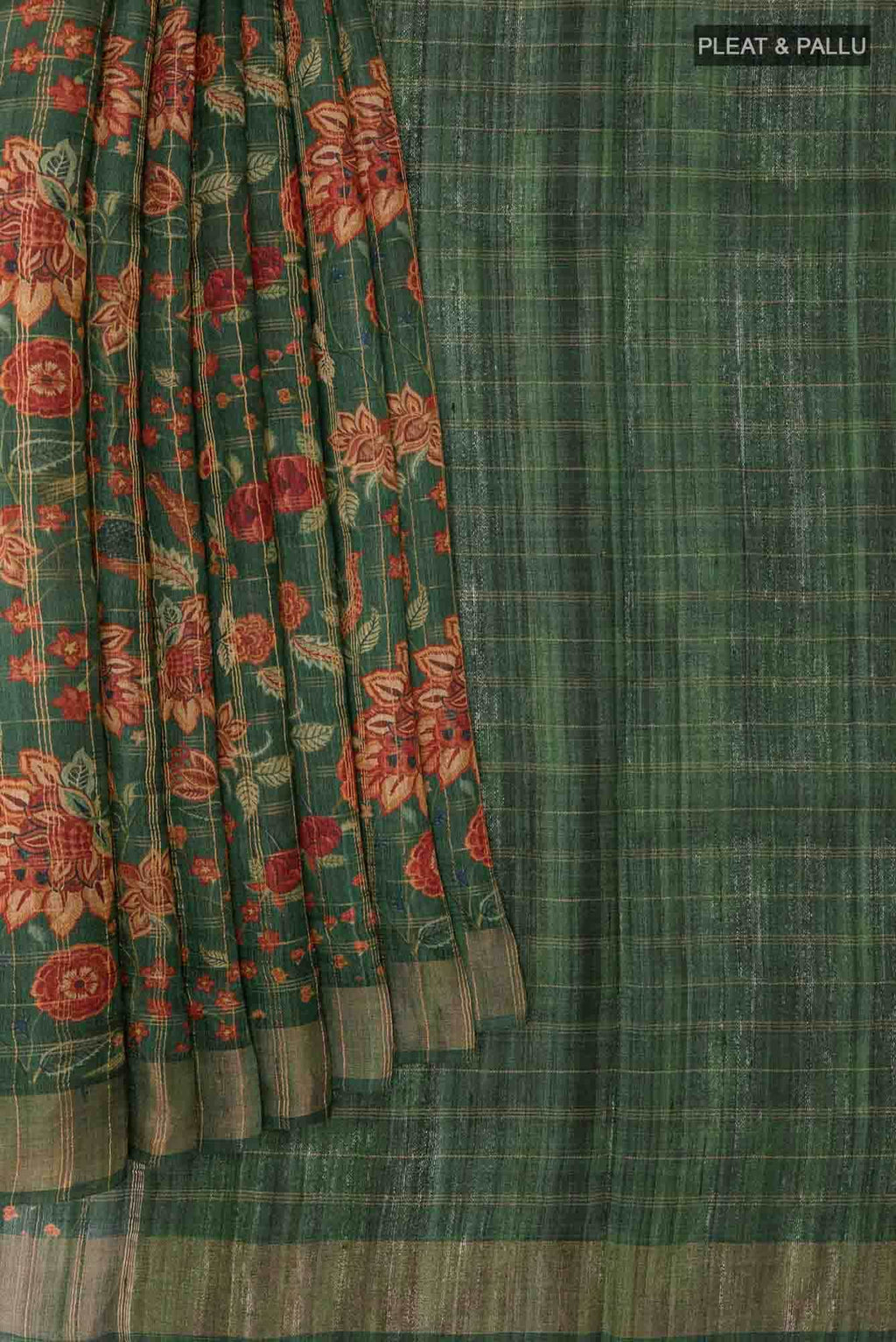 Green Tussar Saree