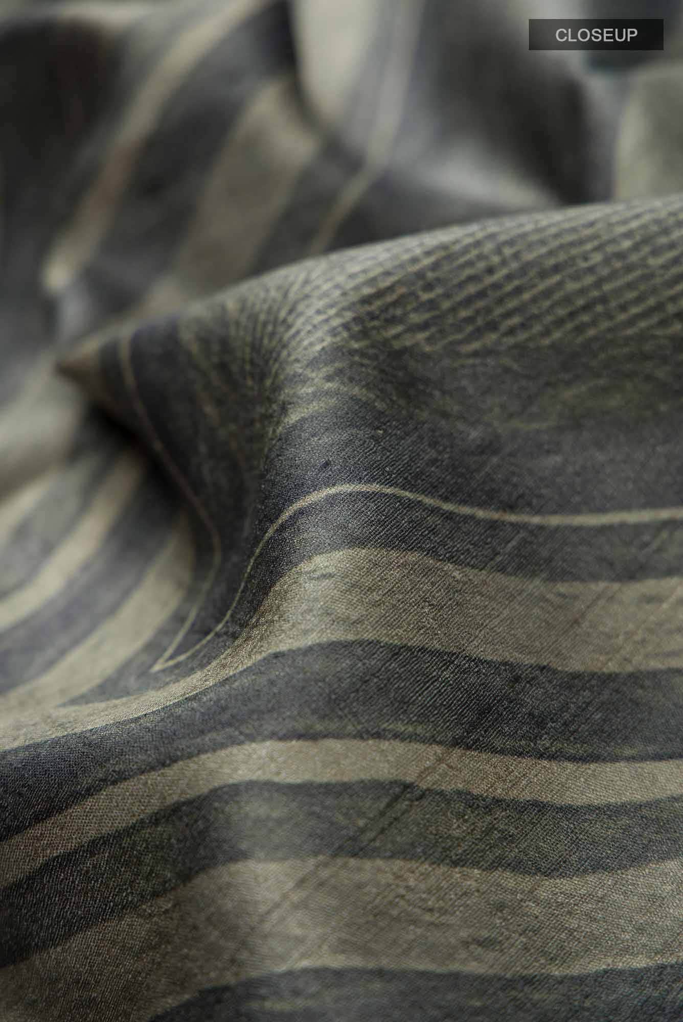 Green Bhagalpuri Tussar Silk Saree