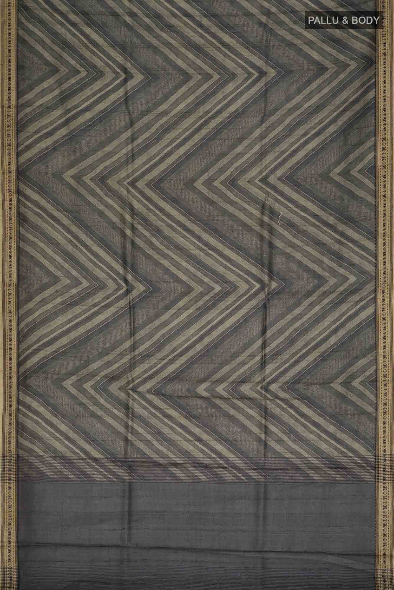 Green Bhagalpuri Tussar Silk Saree