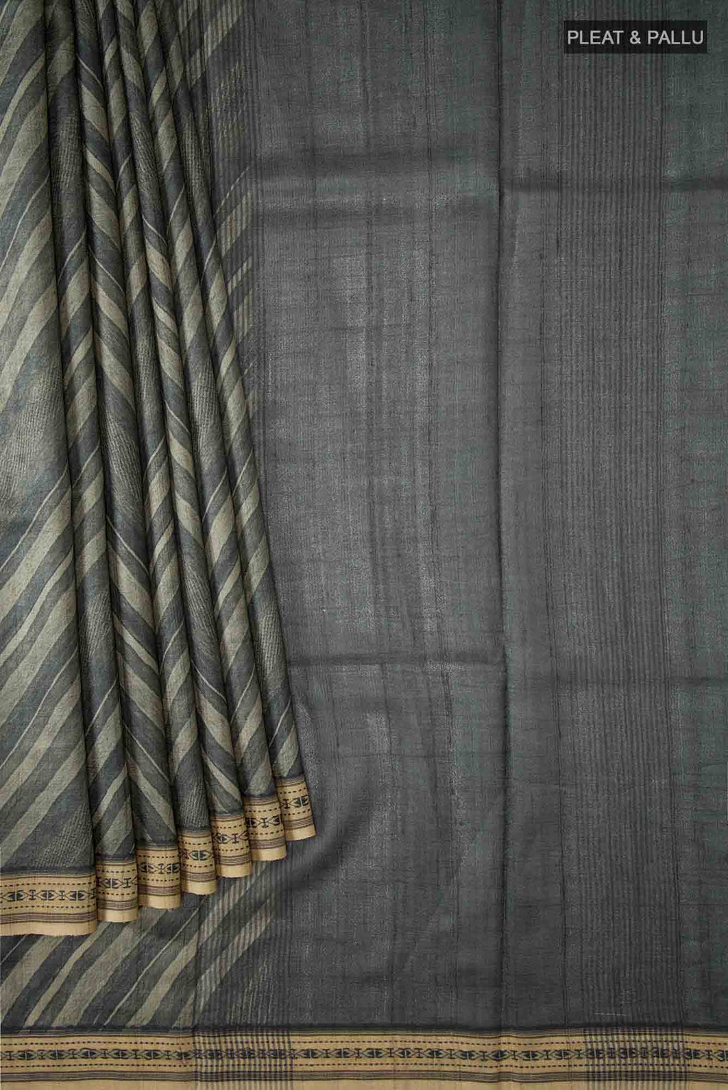 Green Bhagalpuri Tussar Silk Saree